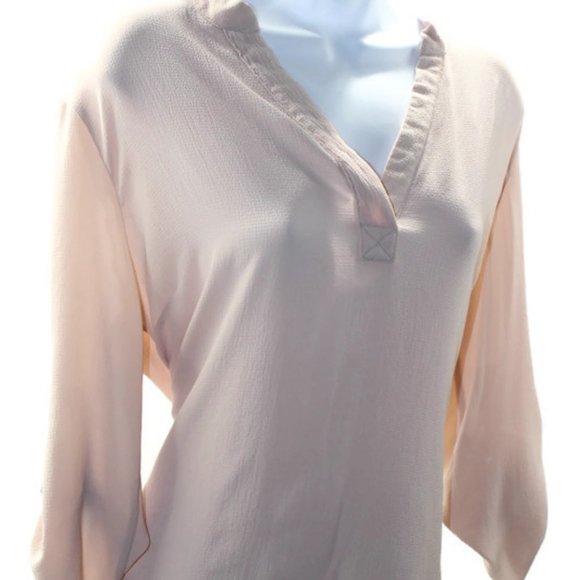 Rue21 Light Pink 3/4 Sleeve V-Neck Blouse Size L - Picture 3 of 5